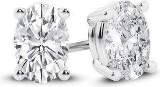 Grown Brilliance 14K White Gold IGI Certified 4 Carat Oval Cut Lab Grown Diamond Stud Earrings for Women, VS Clarity, E-F Color
