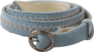 Costume National Hemelsblauwe Leren Riem - Stijlvolle Gesp - Dames - Riemen - Blauw - ONE Size - Leer - Accessoires