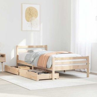 vidaXL Vidaxl - Estructura De Cama Sin Colch&oacute;n Madera Maciza De Pino 100x200 Cm