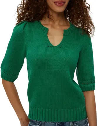 Michael Stars Rosanna Puff Sleeve Sweater In Palm