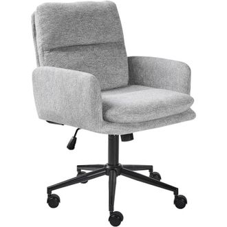 Beliani Beliani - Upholstered Fabric Office Chair Swivel Side Chair Seat Height Adjustment Light Grey Constantia
