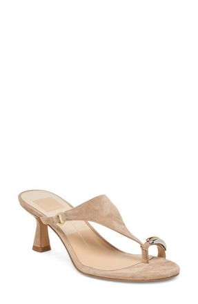 Dolce Vita Derrel Toe Loop Sandal in Camel Suede at Nordstrom, Size 9.5
