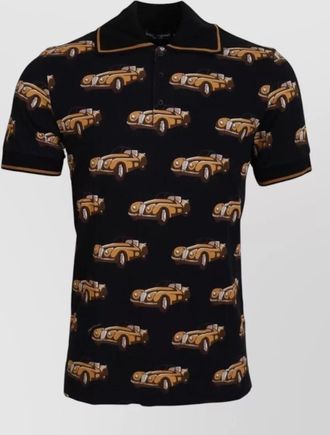 Dolce & Gabbana printed short-sleeve polo shirt