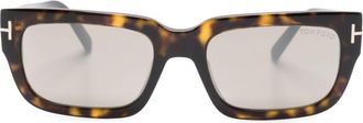 Tom Ford Eyewear Brown Ezra Rectangle Frame Sunglasses - Mens - Acetate