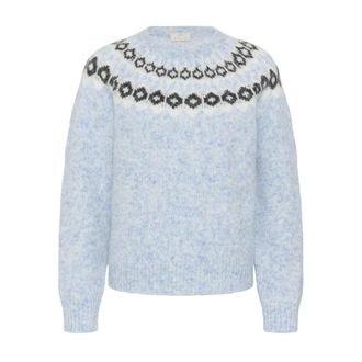 Kaffe Truien - Dames - Ronde hals truien - Blauw - L - Truien & Vesten