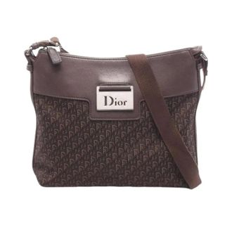 Dior Pre-owned Trotter Canvas Crossbody Bag - Dames - Pre-owned - Bruin - Maat: ONE Size