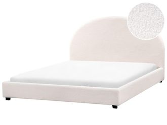 Beliani Cama de agua Boucl&eacute; 160 x 200 cm Blanco crema