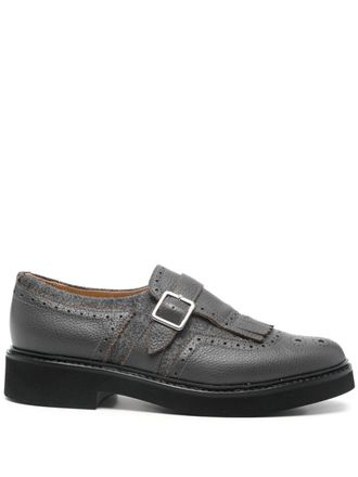 Doucal's leather fringed brogues - Grey