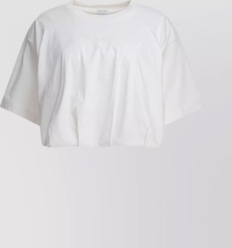 Pinko cotton ribbed crew-neck cropped t-shirt