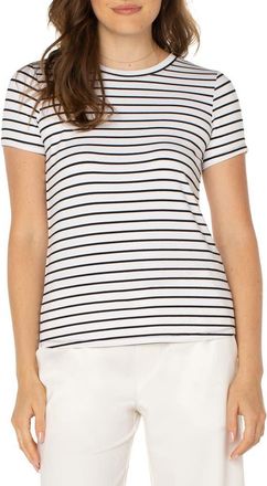 Liverpool Stripe French Terry T-Shirt in White/Black Stripe at Nordstrom, Size X-Small