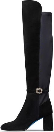 Loriblu Over-de-knie su&egrave;de laarzen - Dames - Over de knie laarzen - Zwart - 35 EU - Su&egrave;de - Schoenen