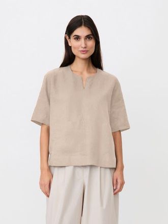 Masai Madolorea Linen Short Sleeve Tunic Top in Natural at Nordstrom, Size Xx-Large