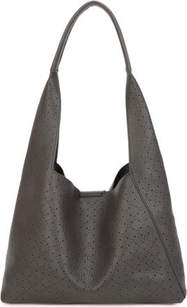 Generic Stylish Hobo Shoulder Bag Set with Crossbody Pouch, Perforated Vegan Leather, 2 Piece Set Handbag Tote Bags (Dark Grey)