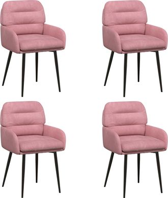 vidaXL Sillas De Comedor 4 Uds. Terciopelo Rosa 59 X 59,5 X 90 Cm Vidaxl
