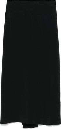 Rick Owens Gonna in seta e cotone con bottoni - Nero