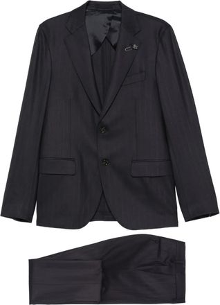 Lardini pinstripe cotton suit - Blue
