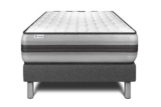 VITALIT Vitalit - Base Tapizada Gris + Colch&oacute;n Con Muelles Y Viscoel&aacute;stica 90 X 200