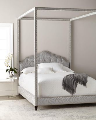 Haute House Home Athena Zebra Queen Canopy Bed