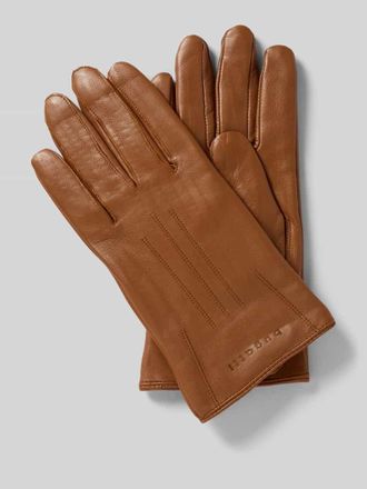 Bugatti Handschuhe mit Label-Detail in Cognac, Gr&ouml;&szlig;e XL