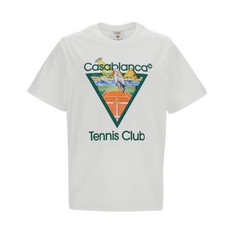 Casablanca T-Shirts, male, White, Size: XL Short-sleeve T-shirt