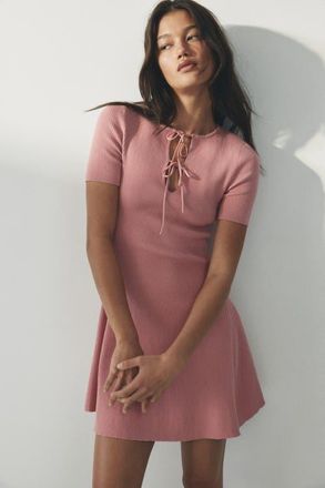 H&M Rib-knit mini dress in Pink at Nordstrom, Size Xx-Large