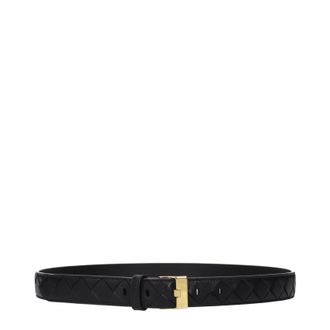 Bottega Veneta Damens Lederg&uuml;rtel Schwarz