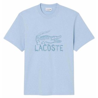 Lacoste Heren T-shirt katoen met logo (Blauw)