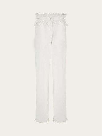 Ferragamo White High Waist Trousers, Brand Size 44 (US Size 10)