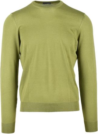 Drumohr Crew Neck Merino Wool Sweater - Olive Green
