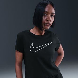 Nike Womens Nike Sportswear Short-Sleeve Graphic T-Shirt in Black | HV5002-011