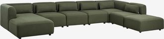 Sklum Divano Modulare Chaise Longue Sinistro A 6 Pezzi Con Pouf Fogler Sklum