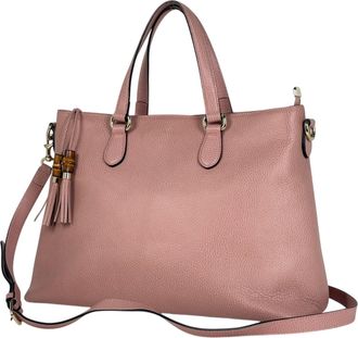 Gucci Pink Leather Shoulder Bag Tote Bag (Pre-Owned)