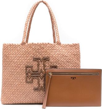 Tory Burch McGraw Dragon woven tote bag - women - Buffalo Leather/Calf Leather - OS - Neutrals