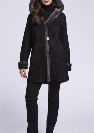 Blue Duck Spanish Merino Shearling Coat in Black Snow at Nordstrom, Size Medium