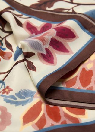 Mango Foulard stampa floreale cioccolato - Donna - Taglia unica - MANGO
