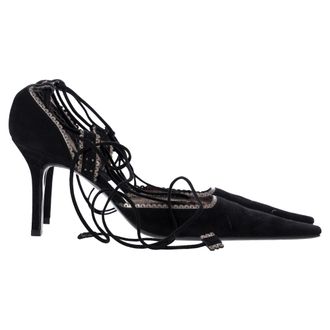 Givenchy Givenchy Veterschoenen met Spitse Neus in Zwart Suède