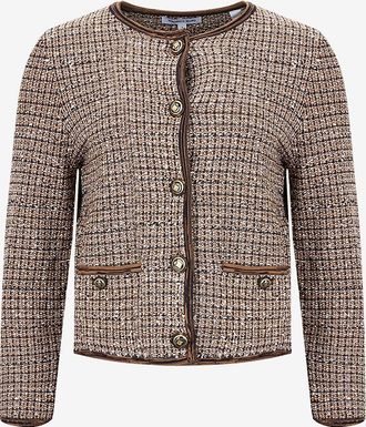 Veronica Beard Kurze Tweedjacke mit Karomuster Brisa