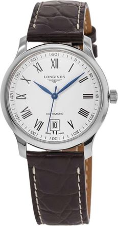 Longines Master Collection Automatic 38.5mm White Dial Leather Strap Mens Watch L2.628.4.11.3