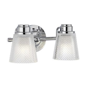 Netlighting Hudson 2 Light Wall Light Polished Chrome IP44 in Grey