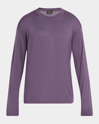 Brioni Men & apos;s Cashmere-Silk Crewneck Sweater
