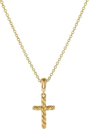 David Yurman Collana con pendente a croce in oro 18 carati