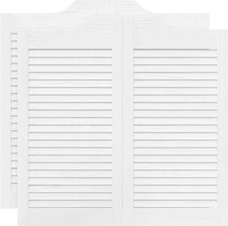 vidaXL Puertas Batientes Dise&ntilde;o De Lamas 2 Par Blanco 90x80 Cm Vidaxl