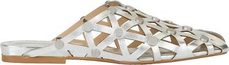 Ash Bone Silver Traforata Slip-On Flats