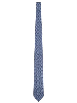 Ferragamo Blue Logo Printed Tie