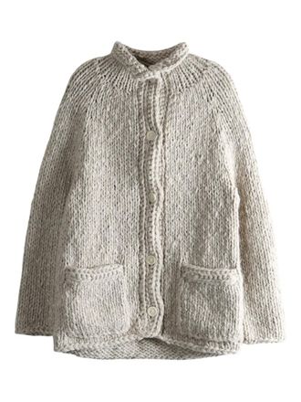 CASEY CASEY Woalp button-up cardigan - women - Wool/Acrylic - M - White