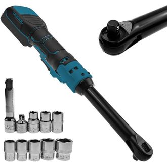 OEM Chiave A Cricchetto Senza Fili Andyou Da 3/8 - Testa Estesa Da 16 Cm, Coppia Massima 80 N&middot;m, 320 Giri/min + 8 Bussole Metriche