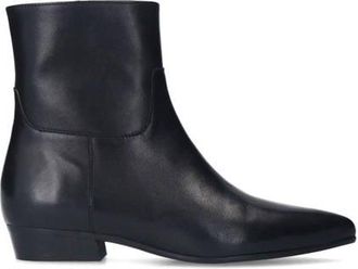 Manfield leren enkellaarzen zwart