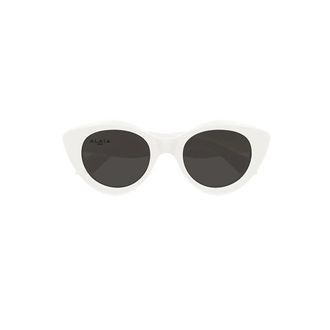 Alaia Sunglasses, female, White, Size: 50 MM Round Cat Eye Sunglasses