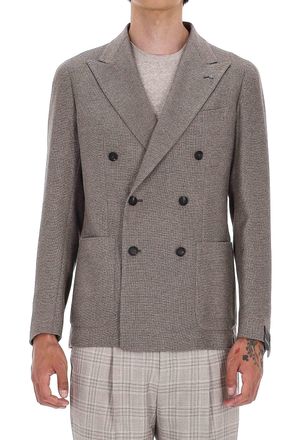 Tagliatore Montecarlo Line Double-Breasted Silk-Wool Jacket