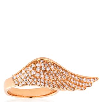 Garrard 18k Rose Gold Diamond Wings Reflection Ring, Size 52